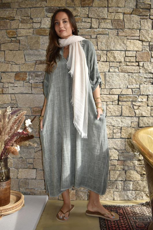 Kasbah Souk Dress Washed Khaki 